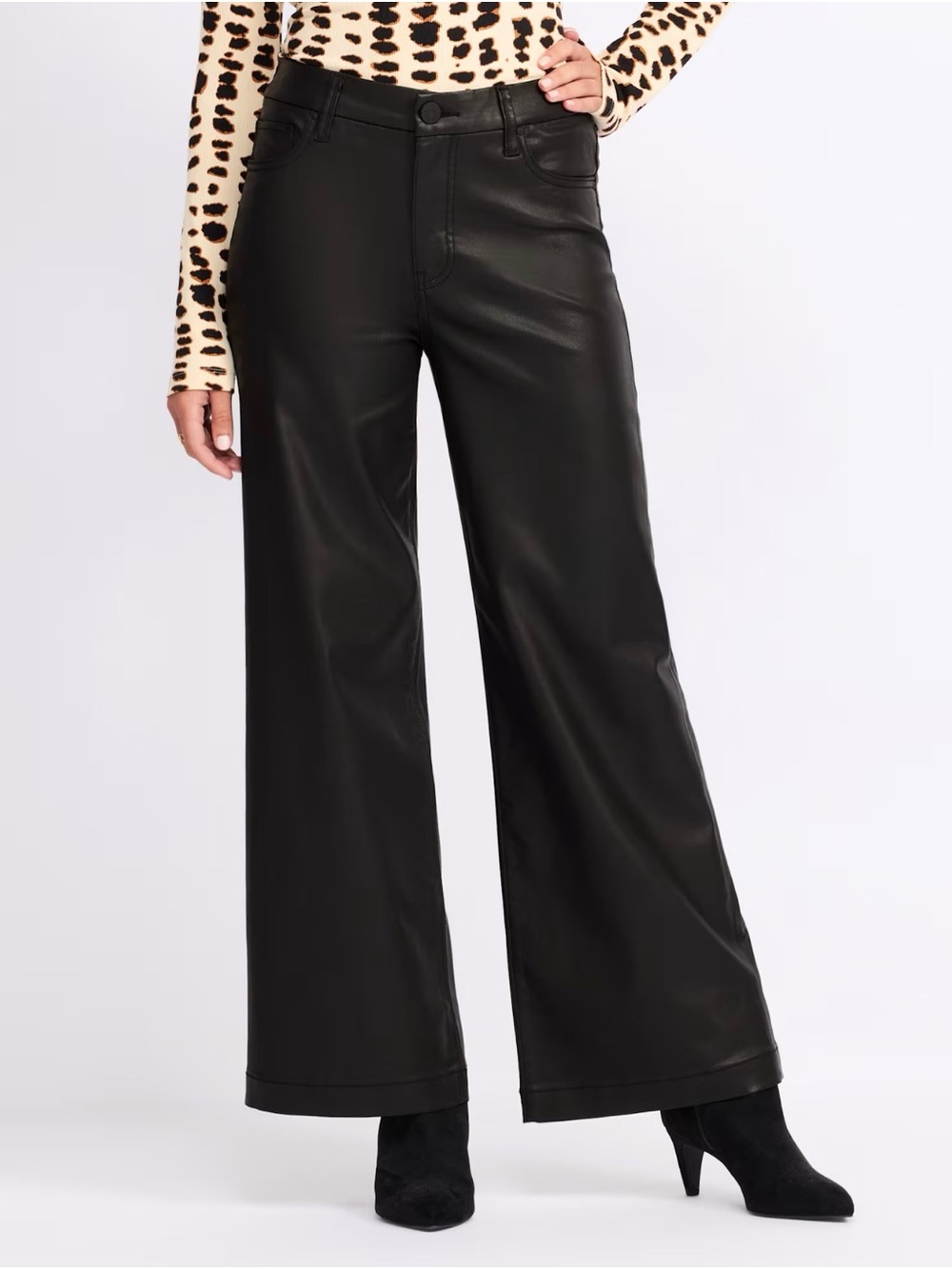 KUT FROM THE KLOTH Fab Ab High Rise Coated Wide Leg Jean- Brand New With Tags